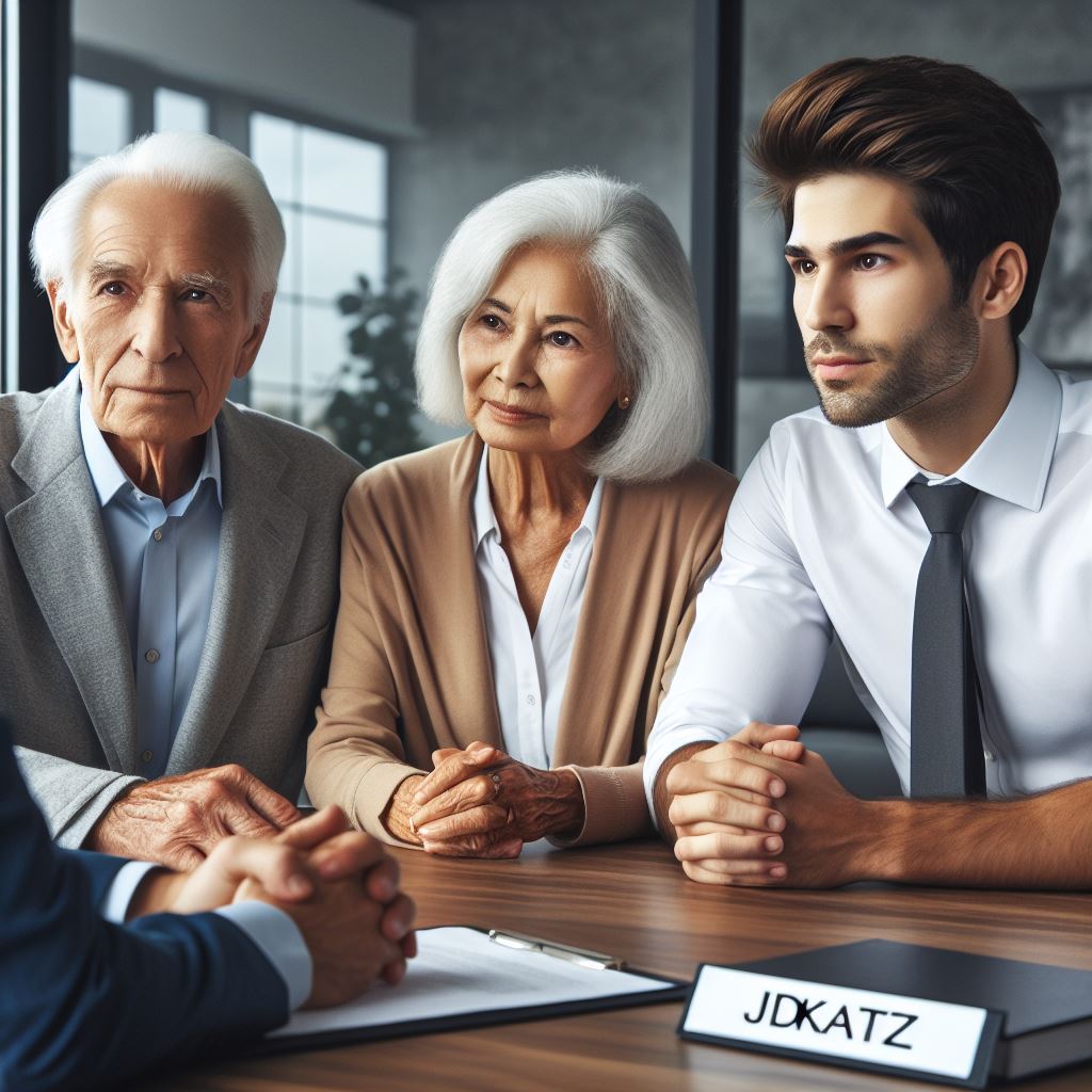 elderly couple and attorney