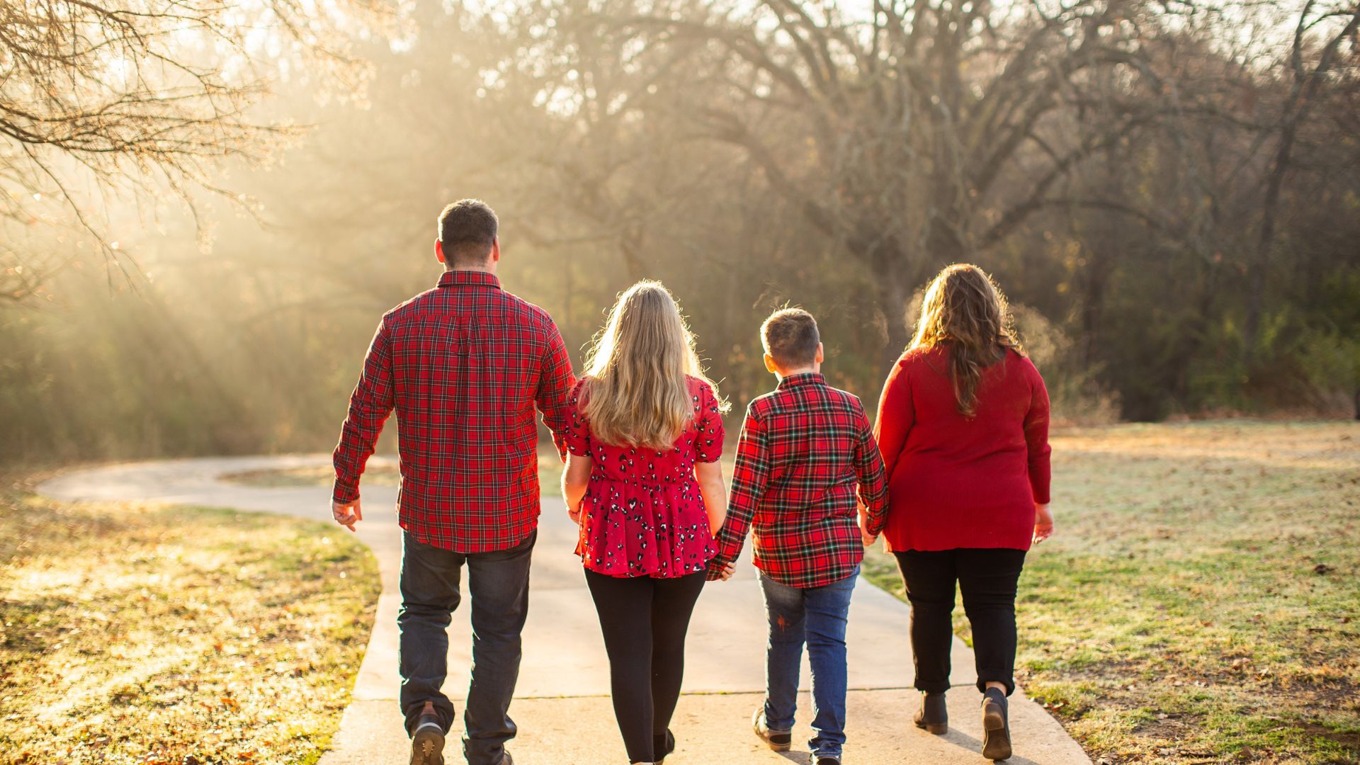 family walking