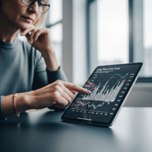 A person reviewing complex healthcare cost data and financial charts.