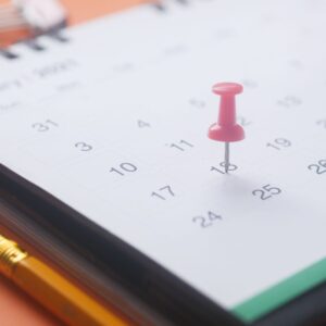 Calendar with a date pinned