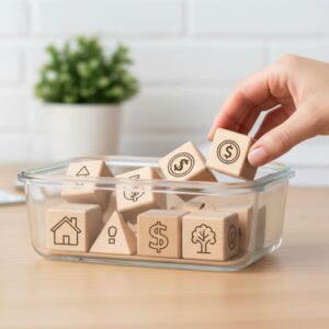 Wood blocks symbolizing asset protection