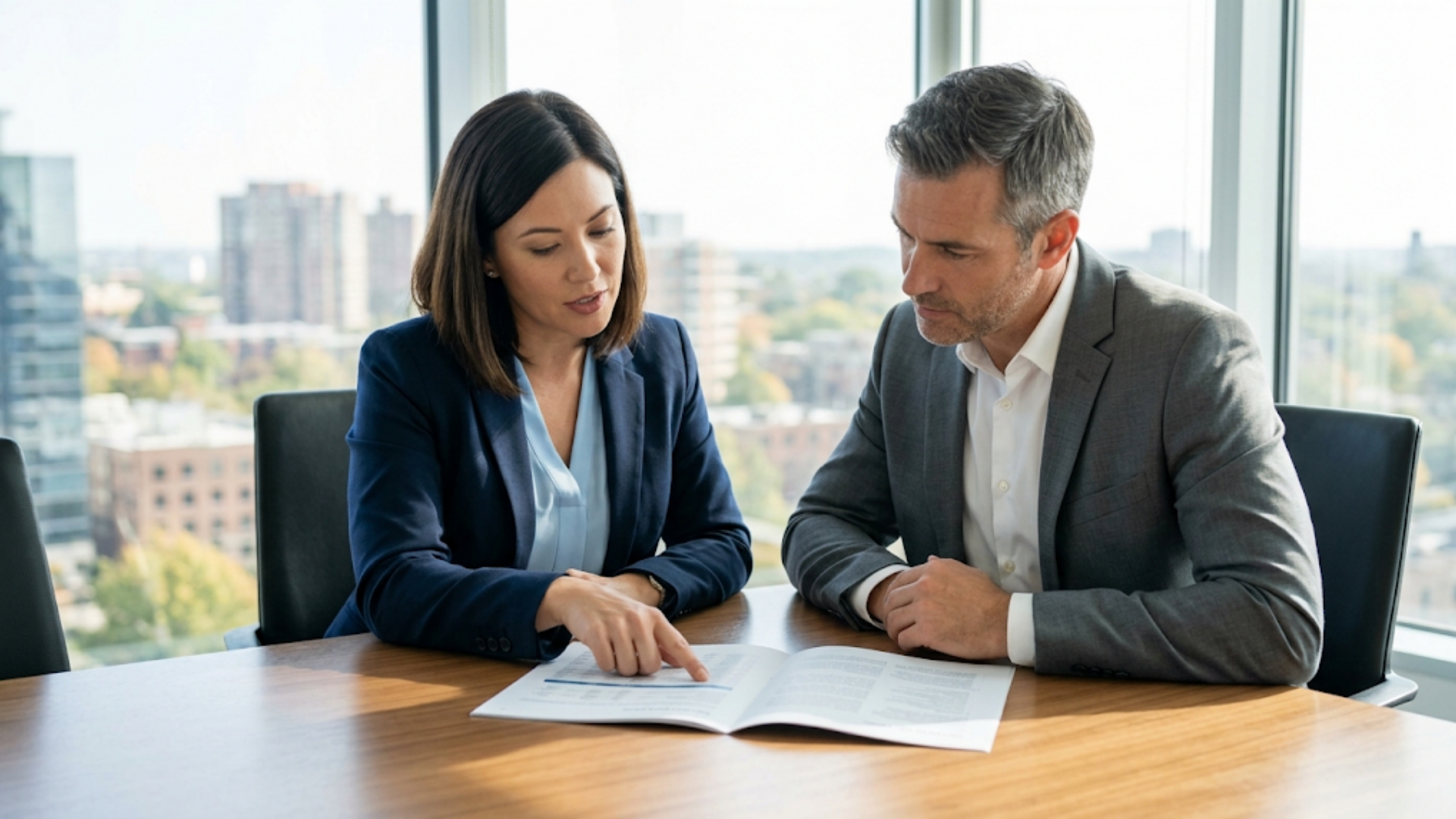 Professionals reviewing power of attorney documents.