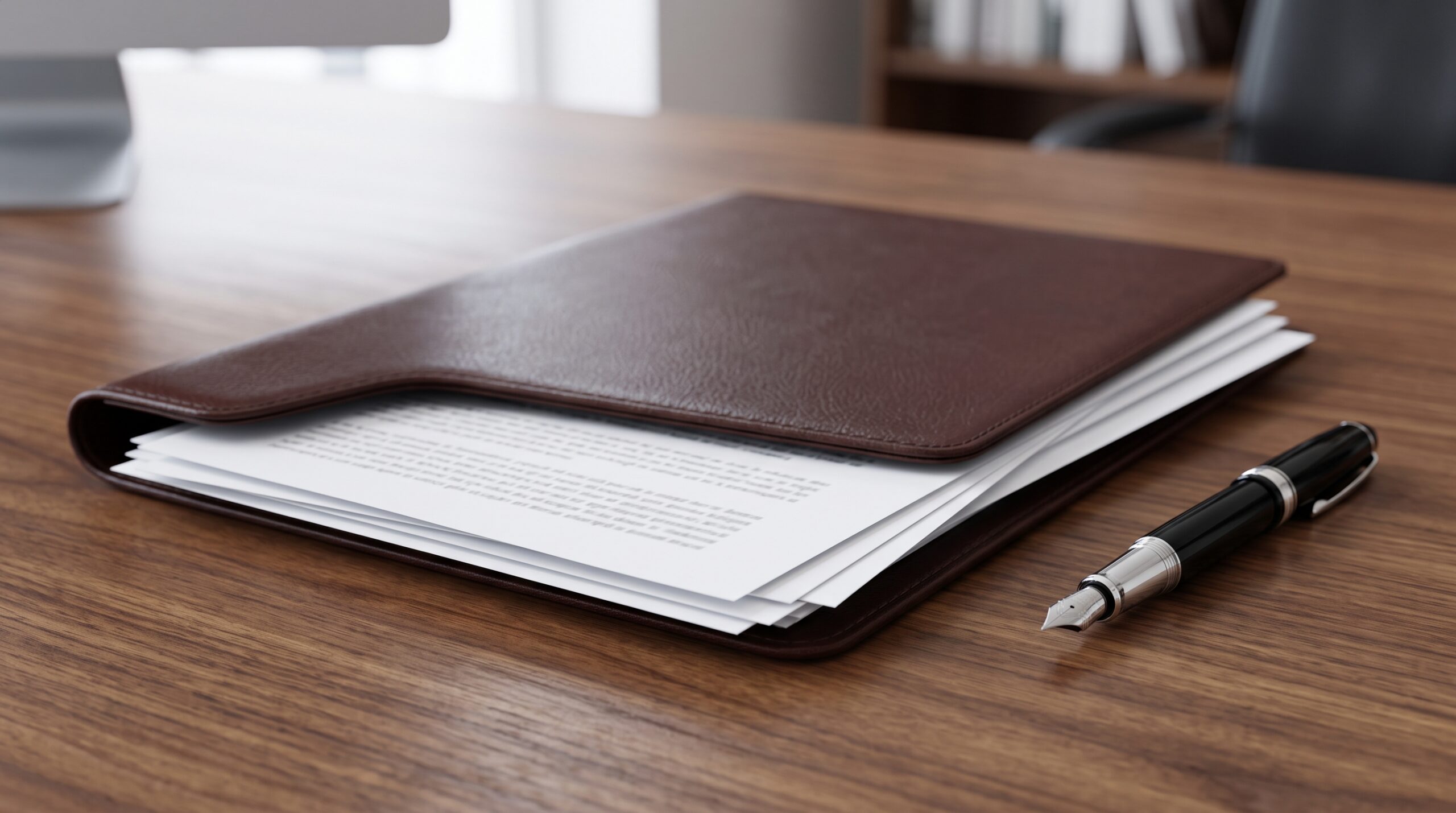 Estate planning legal documents on a desk